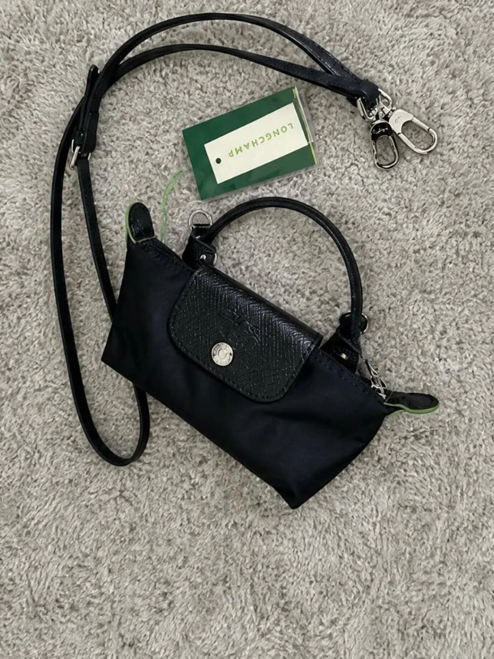 Longchamp Le Pliage Energy XS Crossbody - Black Stylish Travel Purse